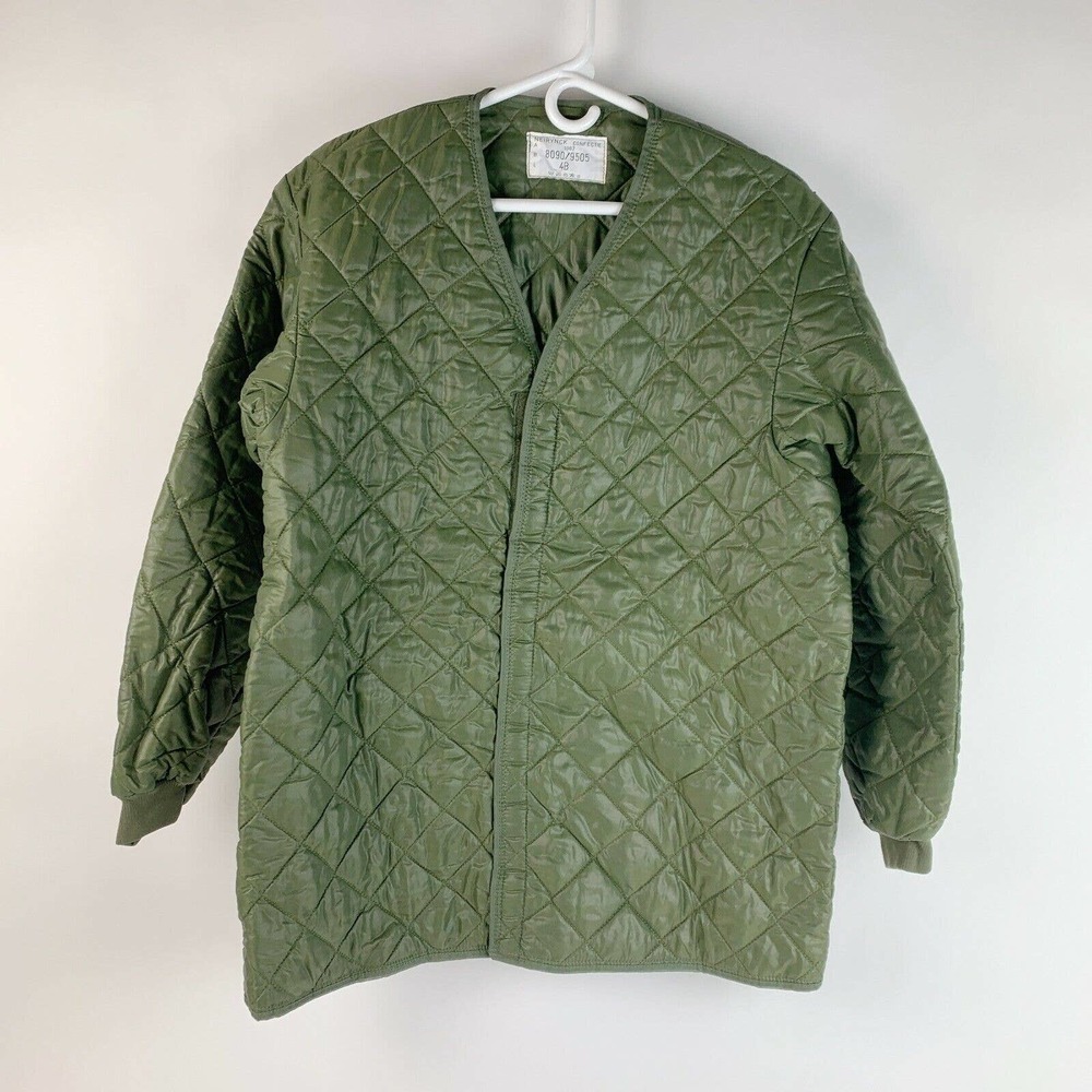 Vintage 1987 Neirynck Confectie Belgian Army Green Quilted Coat Liner